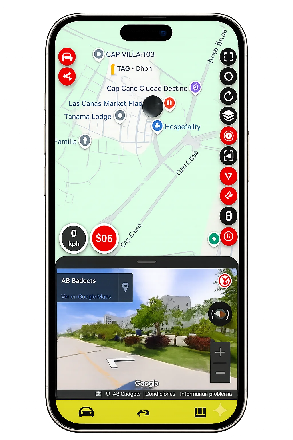 Pantalla de la app Gordo GPS mostrando el historial de recorridos